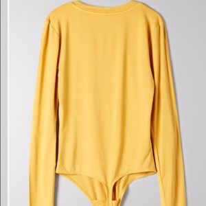 Aritzia mustard bodysuit